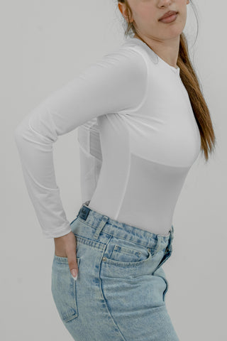 ZIPPER NECK LONG SLEEVE BODYSUIT